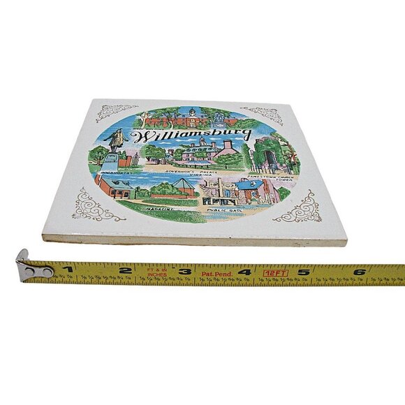 Vintage Colonial Williamsburg Virginia Ceramic Tile Trivet Souvenir Decor Hang - Picture 4 of 11